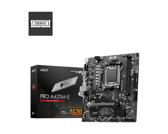 Placa Mãe MSI Pro A620M-E AMD AM5 mATX DDR5 Chipset A620