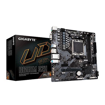 Placa Mãe Gigabyte B650M S2H Chipset B650 AMD AM5 MATX DDR5