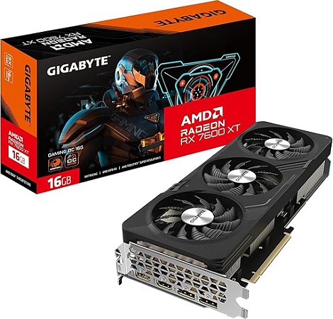 Placa Vídeo Gigabyte Radeon GPU RX 7600 XT Gaming 16GB GDDR6