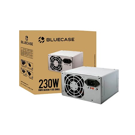 Fonte ATX PS/3 230W C/ Cabo C/Caixa Parda BLUECASE - PRATA