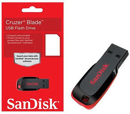 Pen Drive Cruzer Blade SanDisk Z50 8GB USB 2.0 SDCZ50-008G