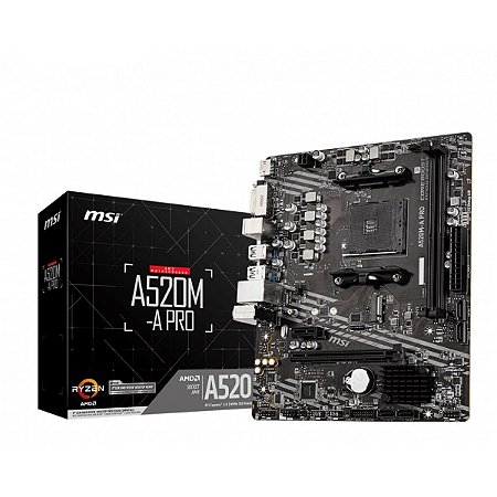 Placa Mãe MSI A520M-A PRO Chipset A520 AMD AM4 mATX DDR4