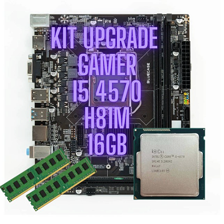 Kit Upgrade Gamer Placa mãe CPU Intel I5 4570 Memória 16GB