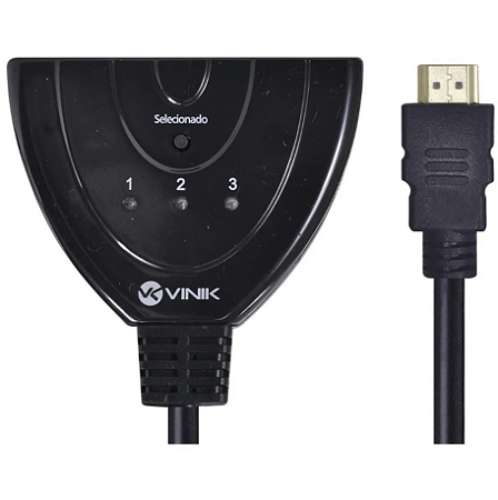 Switch Hdmi 3 Entradas E 1 Saida 1.3V Com Suporte 3D E 1080P