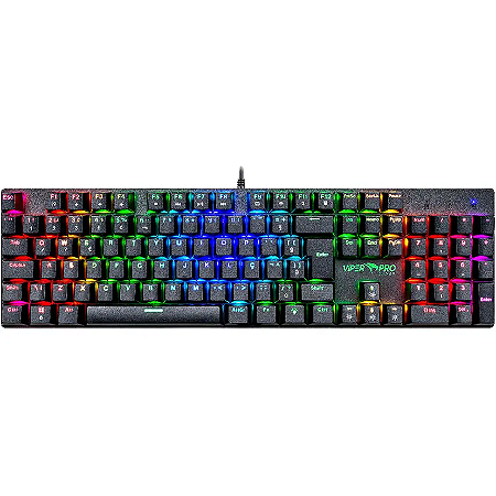 Teclado Gamer Viper Pro Mamba Mecânico Red Switch RGB Bivolt