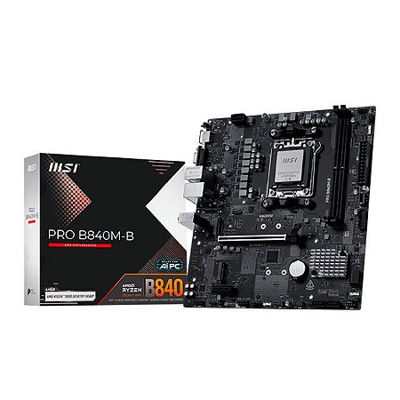 Placa Mae MSI Pro B840M-B DDR5 AM5 M-ATX B840 PRO-B840M-B