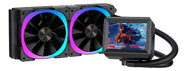 Water Cooler Gamer Round5 Notus 240 ARGB Com Display Preto