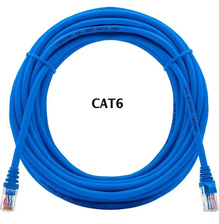Cabo de Rede Azul Categoria 6 de 10 Metros + Conector - MD9