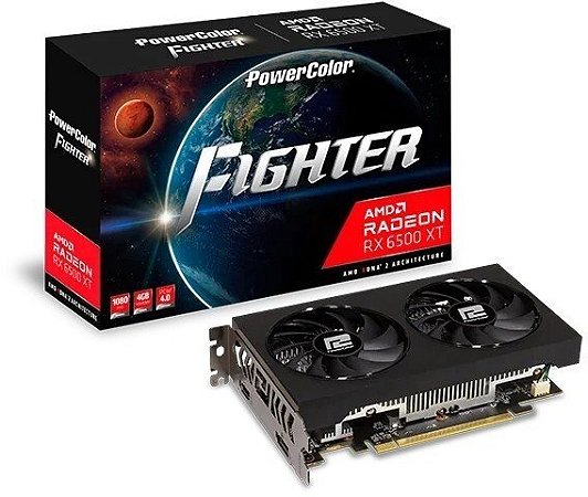 Placa de Video Gamer Power Color Figh AXRX 6500XT 4GBD6-DHV3