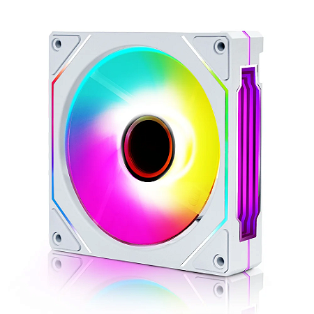 Fan Ventoinha Round5 Aurora ARGB 120mm Branco R5-AURORA-FW
