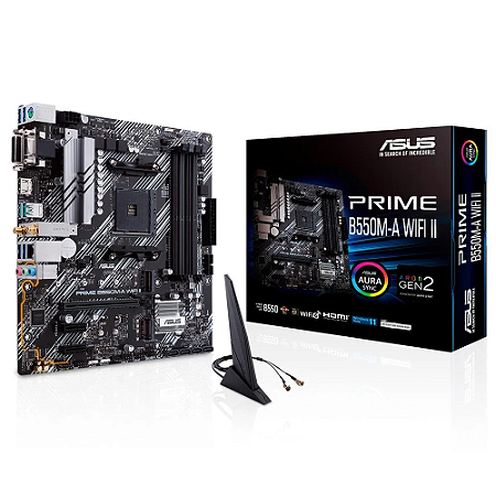 Placa Mãe Asus Prime B550M-A AC WiFi AM4 DDR4 M.2 PCIe 4.0