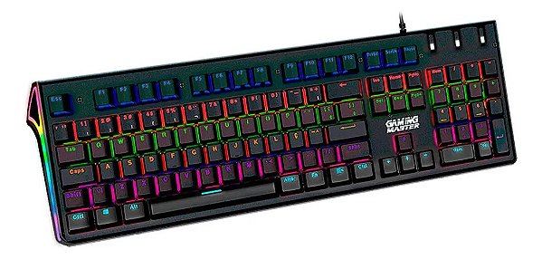 Teclado Mecânico Gamer K-MEX Flashstrike KI-EC28 Switch Blue RGB ABNT2