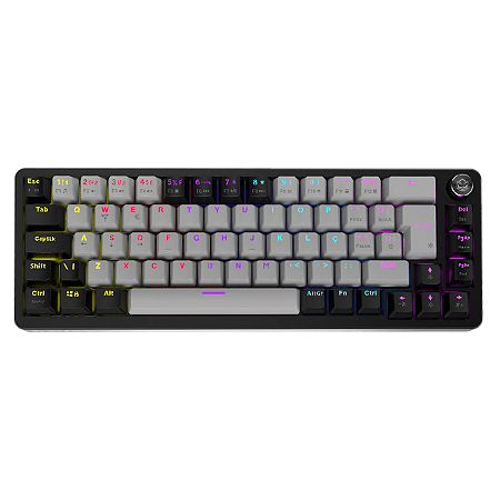 Teclado Mecânico PCYES Mecka Black Vulcan 65% ABNT2 Switch Red Rainbow TPMKBVRD