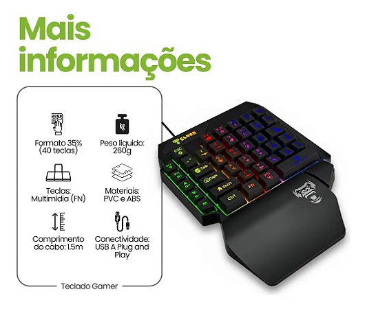 Detalhes e iluminação LED do teclado Clanm Void