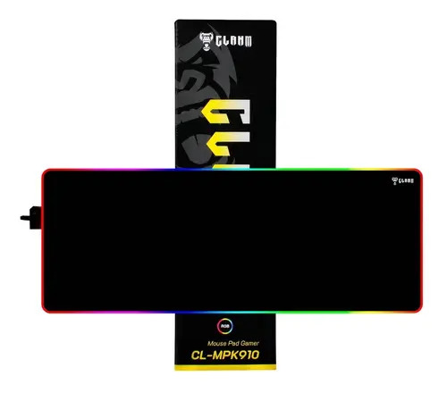 Mouse Pad Gamer Clanm King MPK-910 RGB 80x30cm Base Antiderrapante Preto