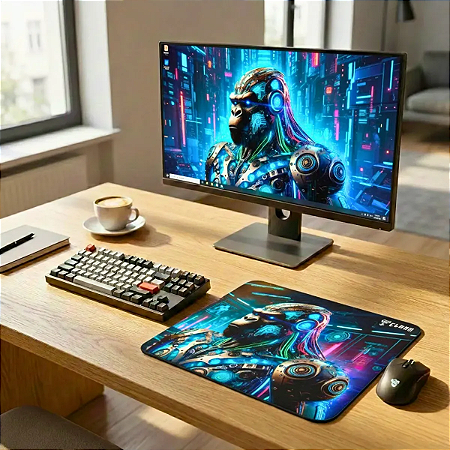 Detalhe do Mousepad Clanm Chameleon com base antiderrapante