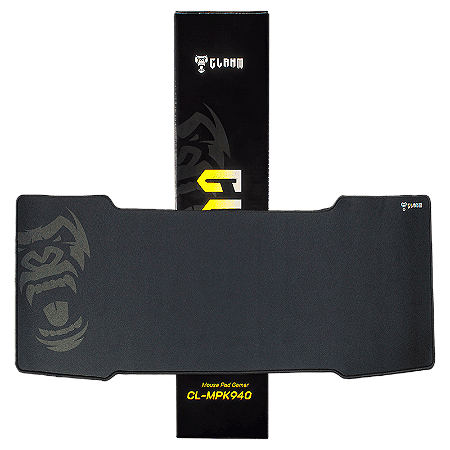 Mousepad Gamer Extra Grande Clanm King CL-MPK940 900x400x4mm Micro-Weave Antiderrapante Preto