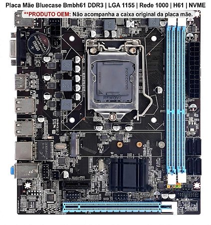 Conexões da placa-mãe Bluecase H61 LGA 1155