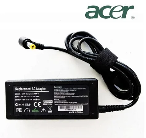 Fonte Carregador Compatível Notebook Acer 19V 3,42A 65W Plug 5,5x1,7mm FT-31 Bivolt