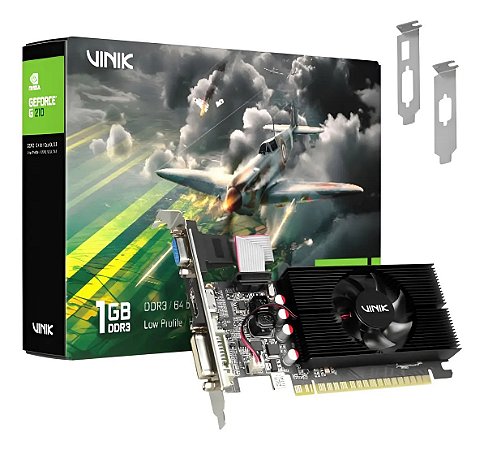 Placa de Vídeo Vinik NVIDIA GeForce G210 1GB DDR3 64 Bits Low Profile HDMI DVI VGA - GPUVK2101GBLP0H2
