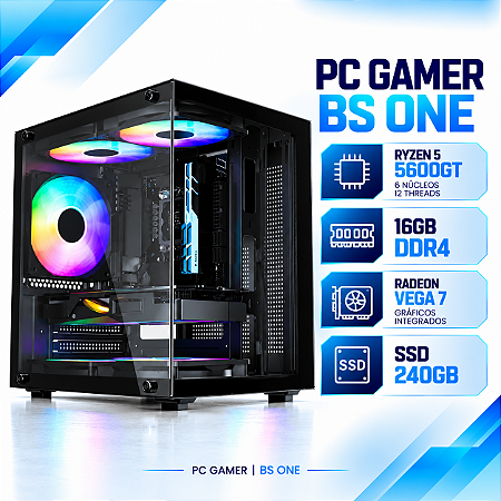 PC Gamer BS One AMD Ryzen 5 5600GT, 16GB DDR4, SSD 240GB