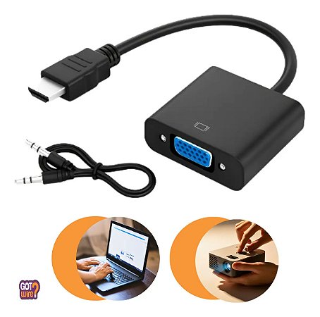 Cabo Conversor HDMI para VGA Storm 1080p Áudio ADAP0074
