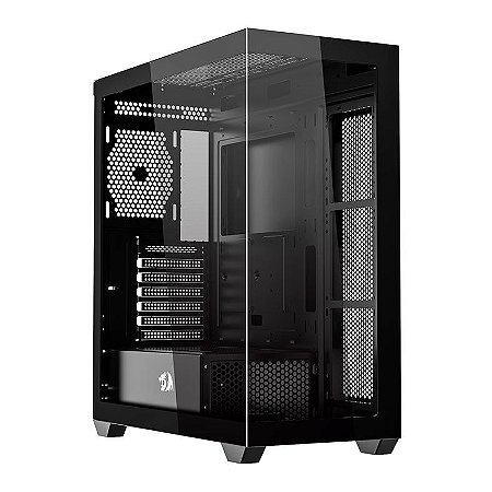 Gabinete Gamer Redragon Deflect CA-609B Vidro Temperado Preto Sem Fans