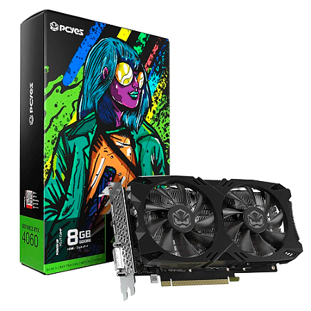 Placa de Vídeo PCYes GeForce RTX 4060 8GB GDDR6 128 Bits Dual Fan