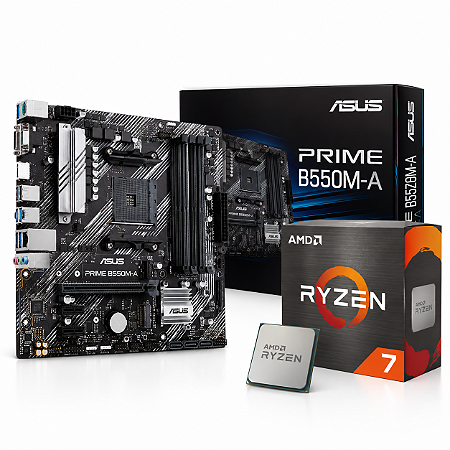 Kit Upgrade AMD Ryzen 7 5700, Placa-Mãe ASUS B550M-A