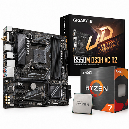 Kit Upgrade AMD Ryzen 7 5700, Placa-Mãe GIGABYTE B550M-DSH3