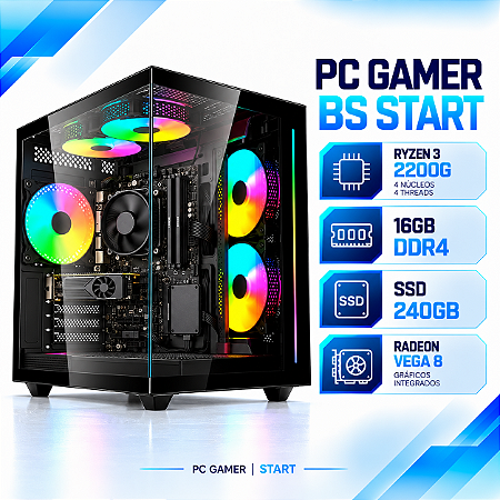 PC Gamer BS Start Ryzen 3 2200G, 16GB RAM, SSD 240GB