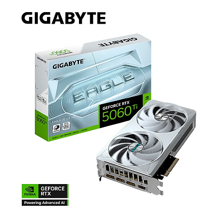 Placa de Vídeo Palit GeForce RTX 5060 Ti White OC 8GB GDDR7 128 Bits Branca