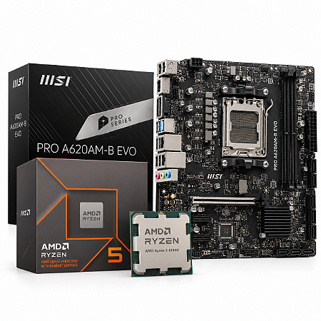 Kit Upgrade AMD Ryzen 5 8500G + Placa-Mãe MSI PRO A620AM-B EVO, AM5, DDR5