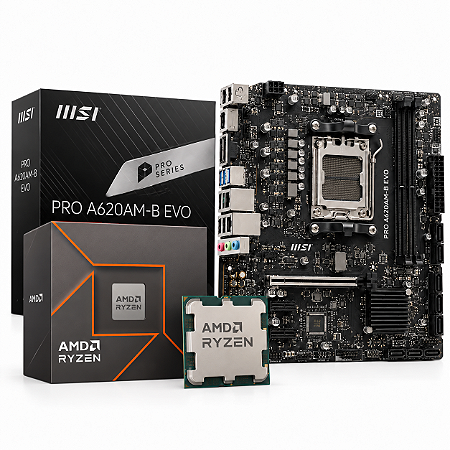 Kit Upgrade AMD Ryzen 5 8600G + Placa-Mãe MSI PRO A620AM-B EVO, AM5, DDR5