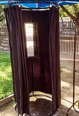 Aluguel de Provador de Roupas Portátil com Cortina e Espelho