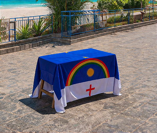 Mesa Decorada com Bandeira de Pernambuco