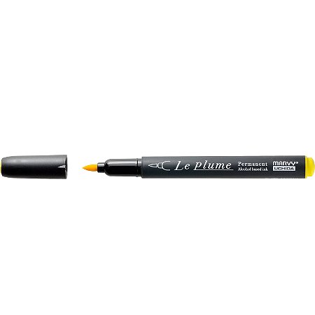 Caneta Marcador Le Plume AMARELO-Y625 Permanente Ponta Pincel/Brush