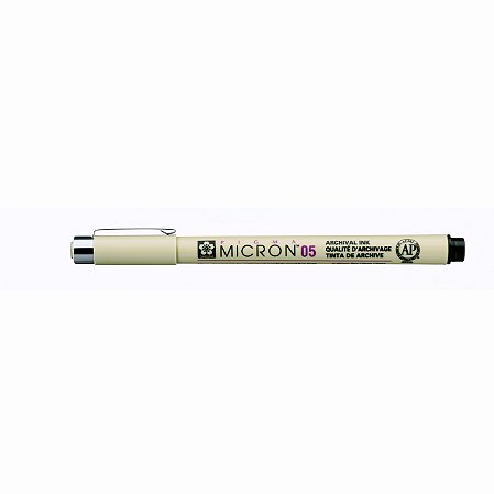 Caneta Marcador Pigma Micron PRETA 0.5 mm Tinta Nankin Permanente