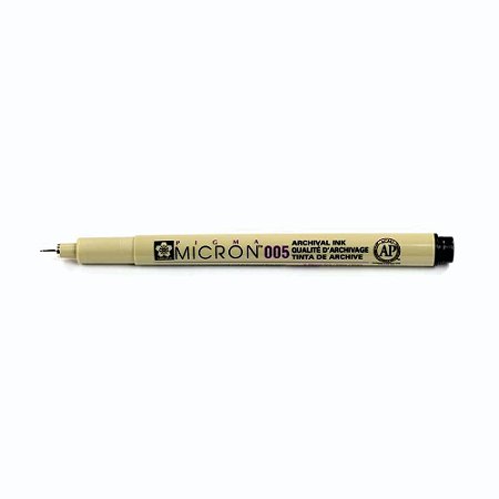 Caneta Marcador Pigma Micron PRETA 0.05 mm Tinta Nankin Permanente