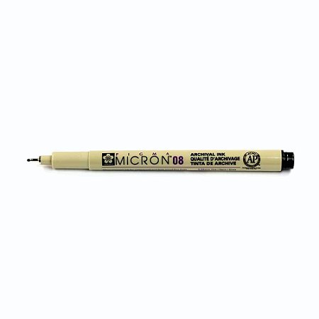 Caneta Marcador Pigma Micron PRETO 0.8 mm Tinta Nankin Permanente