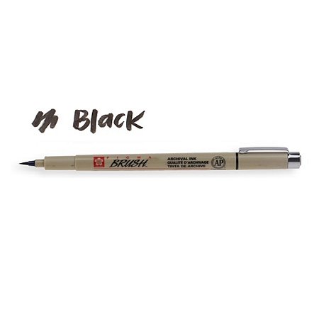 Caneta Marcador Pigma Brush PRETO Tinta Nankin Permanente