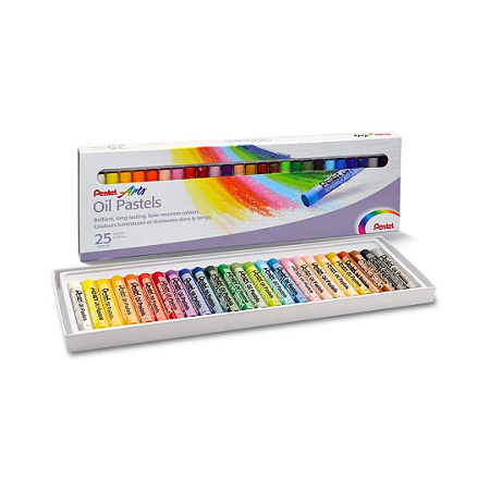 Giz Pastel Oleoso Pentel Arts Para Desenho - 25 Cores