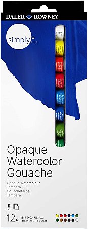 Tinta Guache Tempera Bisnagas DALER ROWNEY - 12ml 12 Cores