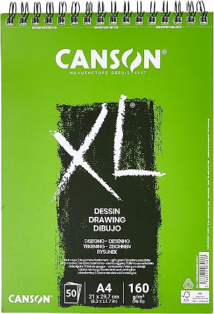 Bloco Dessin Espiralado XL Canson - 50 Folhas (A4 160g/m²)