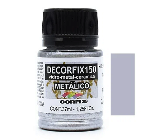 Tinta Decorfix 150º Metálica Corfix - 392 Prata (37 ml)