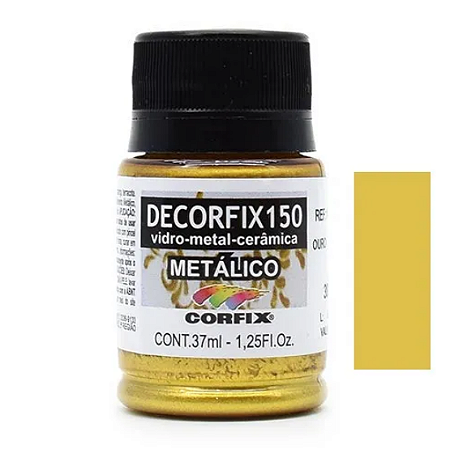 Tinta Decorfix 150º Metálica Corfix - 393 Ouro (37 ml)