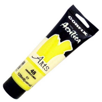 Tinta Acrílica Corfix Arts 120ml G1 - Amarelo Limão (48)