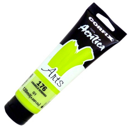 Tinta Acrílica Corfix Arts 120ml G1 - Amarelo Verdoso (176)