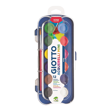 Aquarela em Pastilha Giotto Mini (23mm) - 12 Cores
