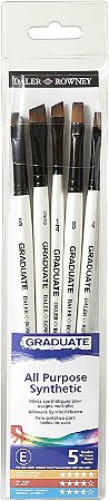 Kit Pincél Graduate Flats Set Daler Rowney - 5 Unidades